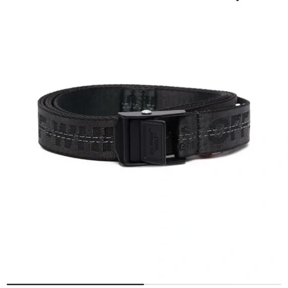 OFF-WHITE NEVER WORN Mini Industrial Web Logo Belt, NEW Off-White Mini Industrial Web Logo Belt - Yellow/Black  main image 4